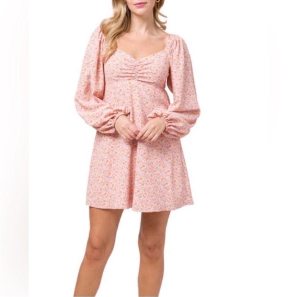 Wayf Pink Floral Dress